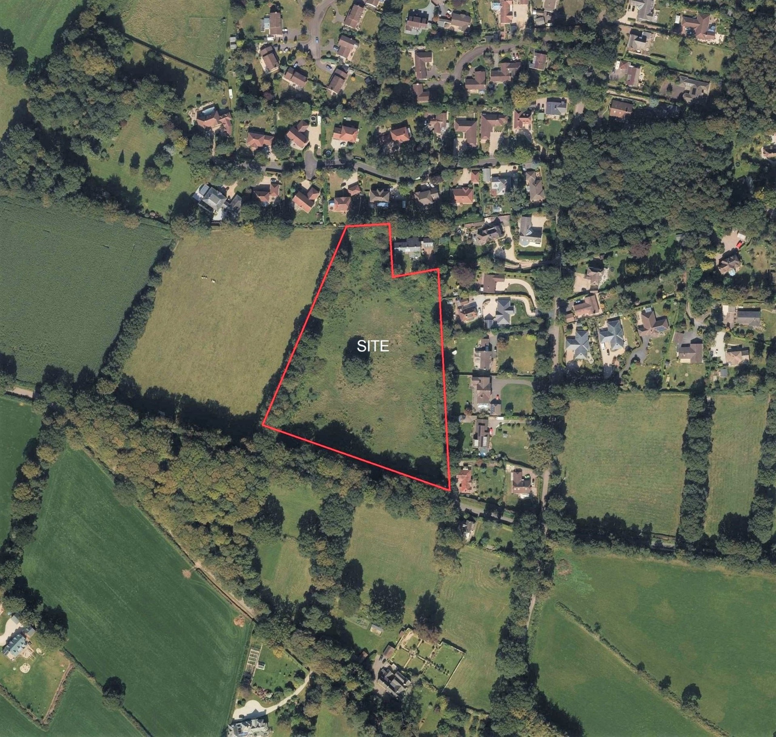Site boundary on aerial MH Oak Road West Hill 001